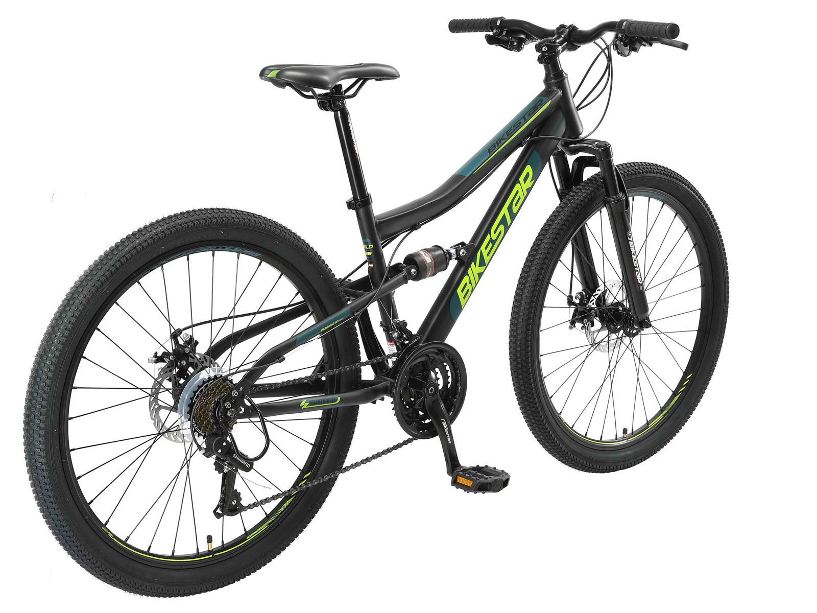 Bikestar Fully MTB Staal Medium 26 Inch 21 Speed Zwart - Afbeelding 3