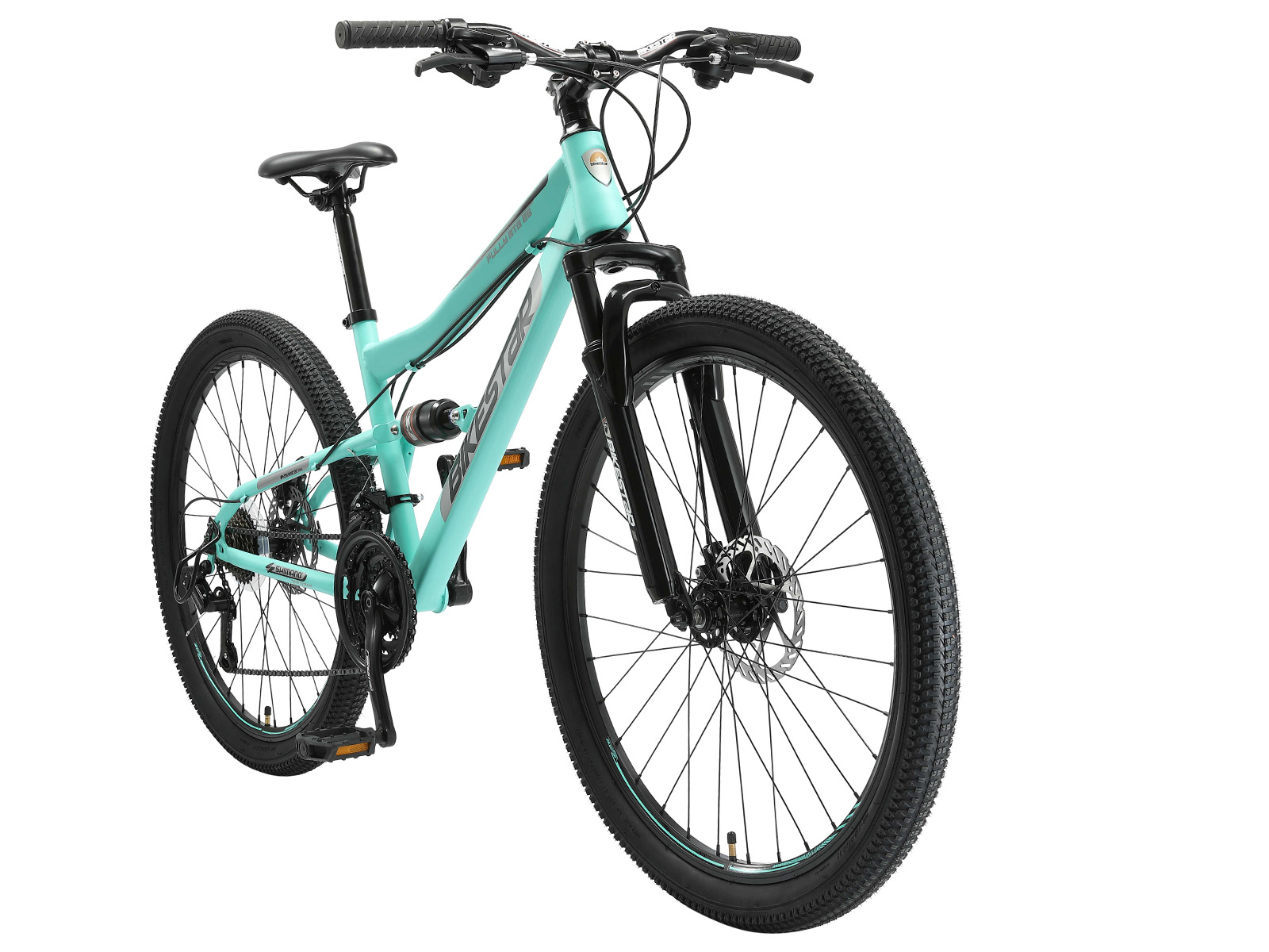 Bikestar Fully MTB Staal Medium 26 Inch 21 Speed Mintgroen - Afbeelding 2