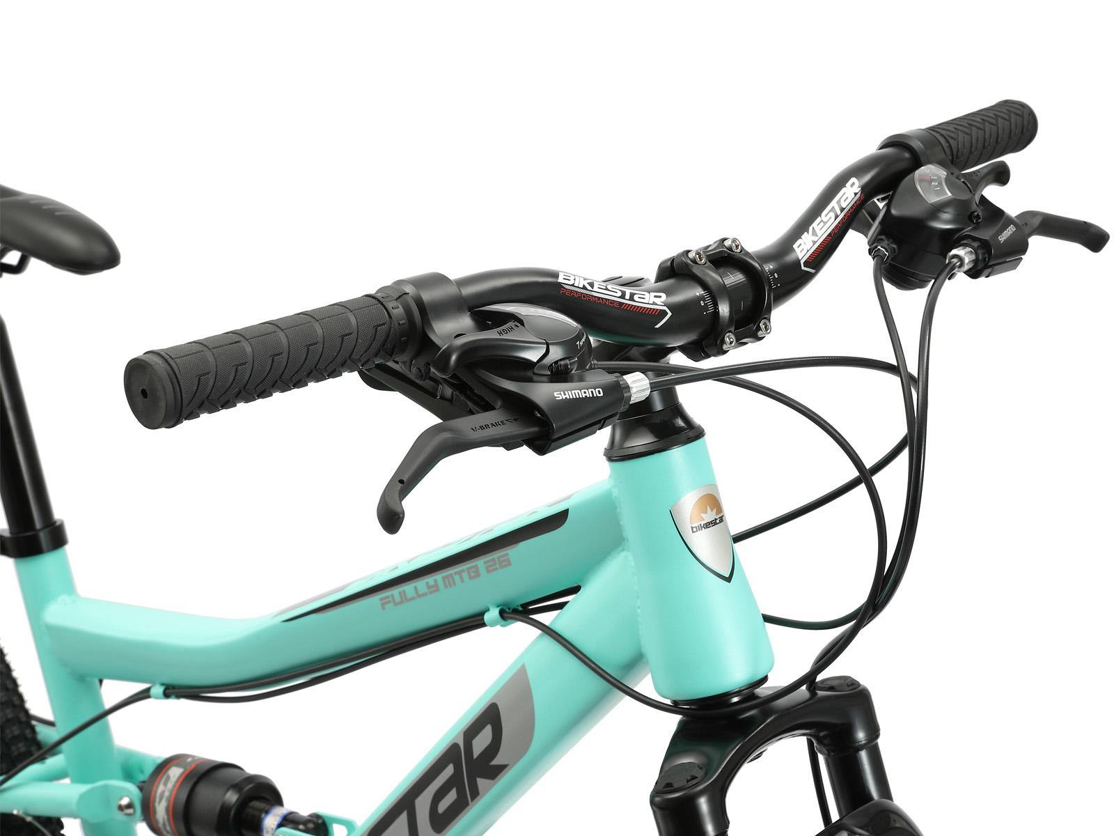 Bikestar Fully MTB Staal Medium 26 Inch 21 Speed Mintgroen - Afbeelding 5