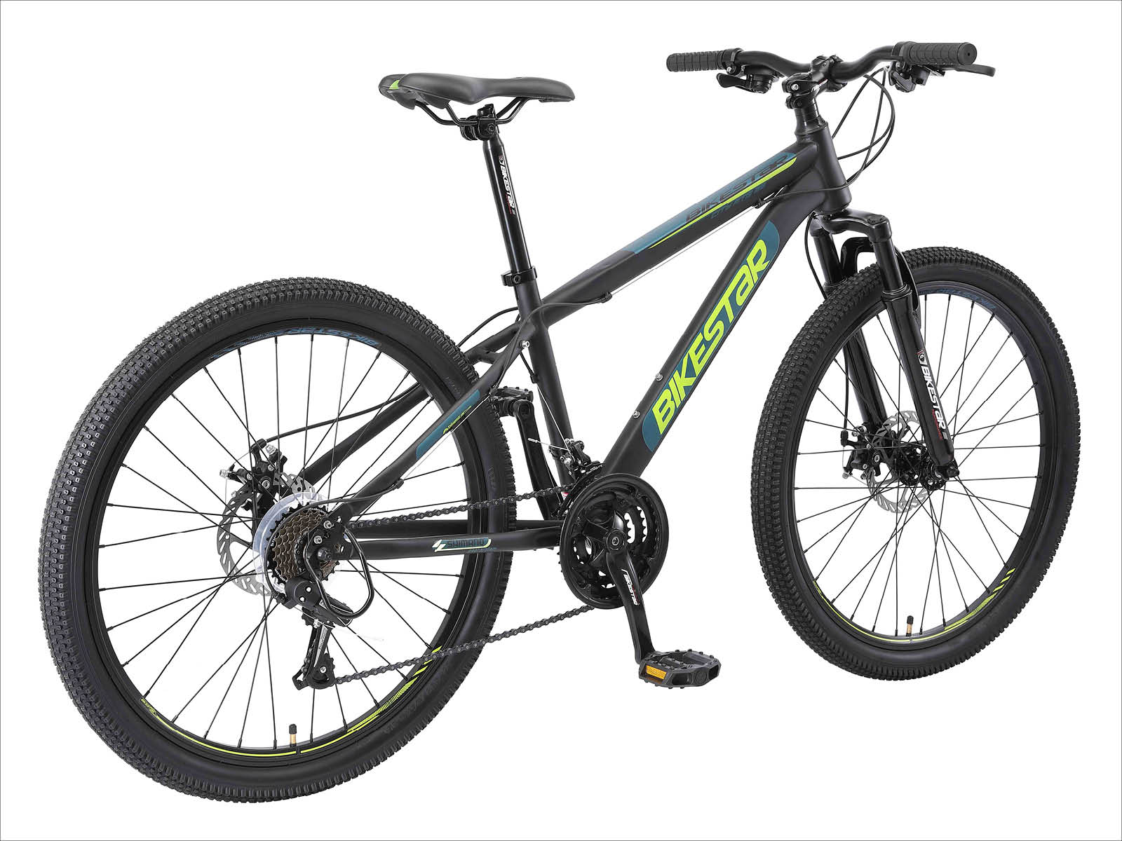 Bikestar Hardtail MTB Staal M 26 Inch 21 Speed zwart/blauw - Afbeelding 3