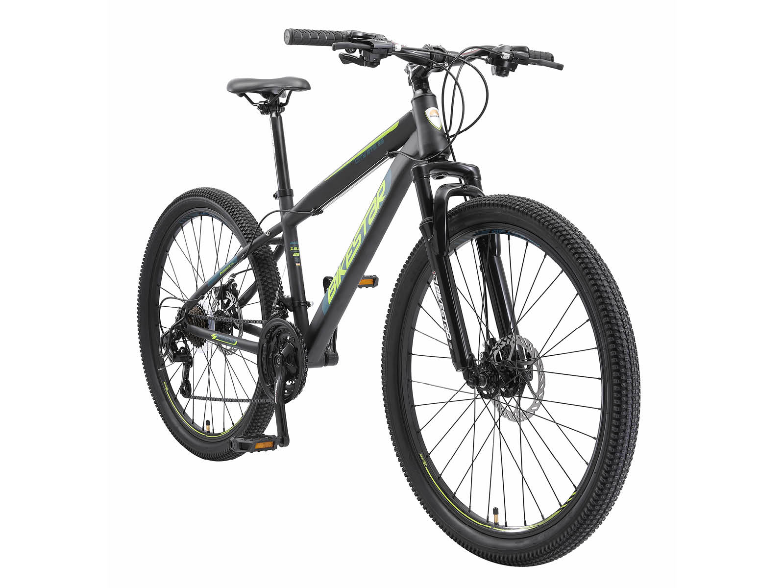 Bikestar Hardtail MTB Staal M 26 Inch 21 Speed zwart/blauw - Afbeelding 2