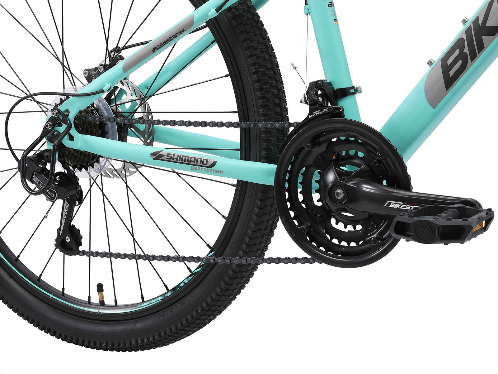 Bikestar Hardtail MTB Staal M 26 Inch 21 Speed mintgroen/zilver - Afbeelding 5