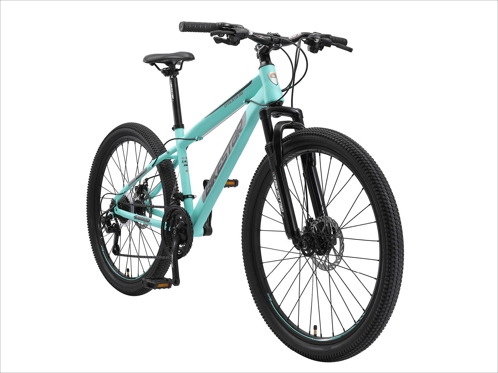 Bikestar Hardtail MTB Staal M 26 Inch 21 Speed mintgroen/zilver - Afbeelding 2