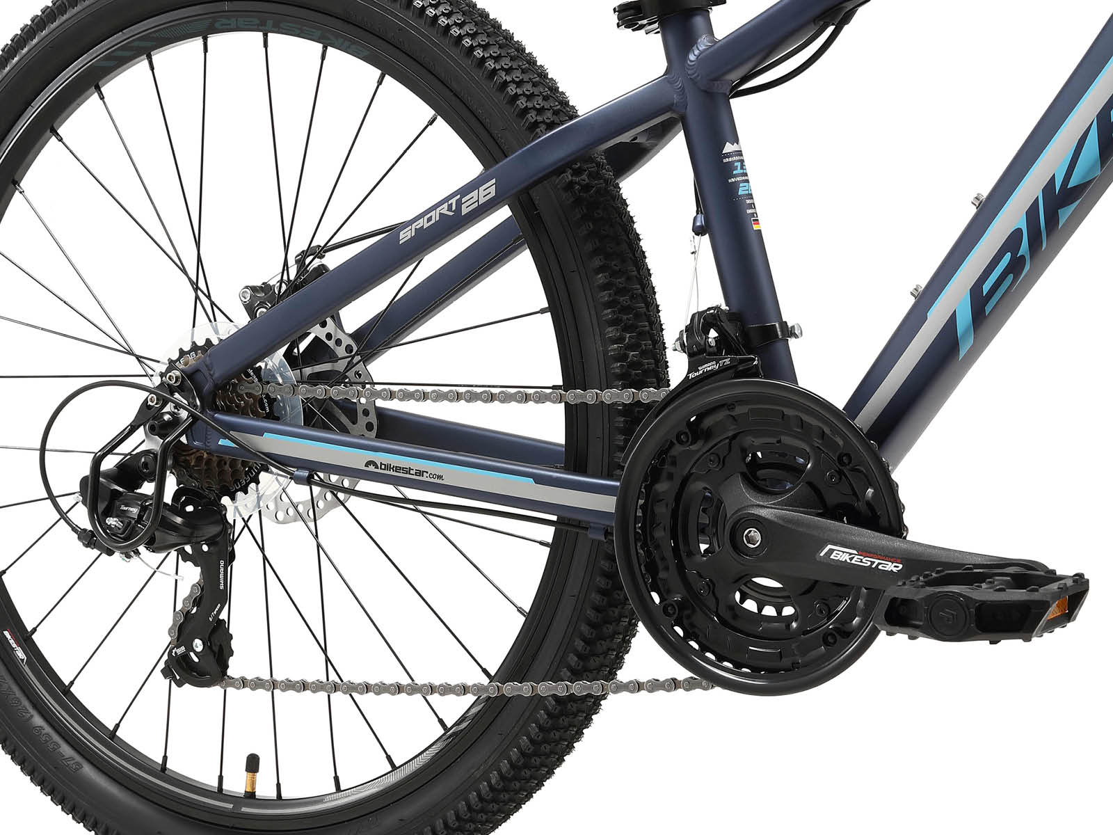 Bikestar Hardtail MTB Alu Sport S 26 Inch 21 Speed blauw - Afbeelding 5