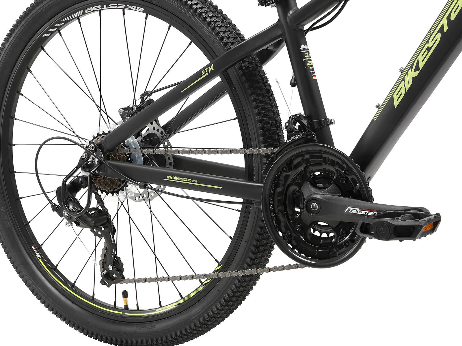 Bikestar Hardtail MTB Alu Sport S 26 Inch 21 Speed zwart/geel - Afbeelding 5