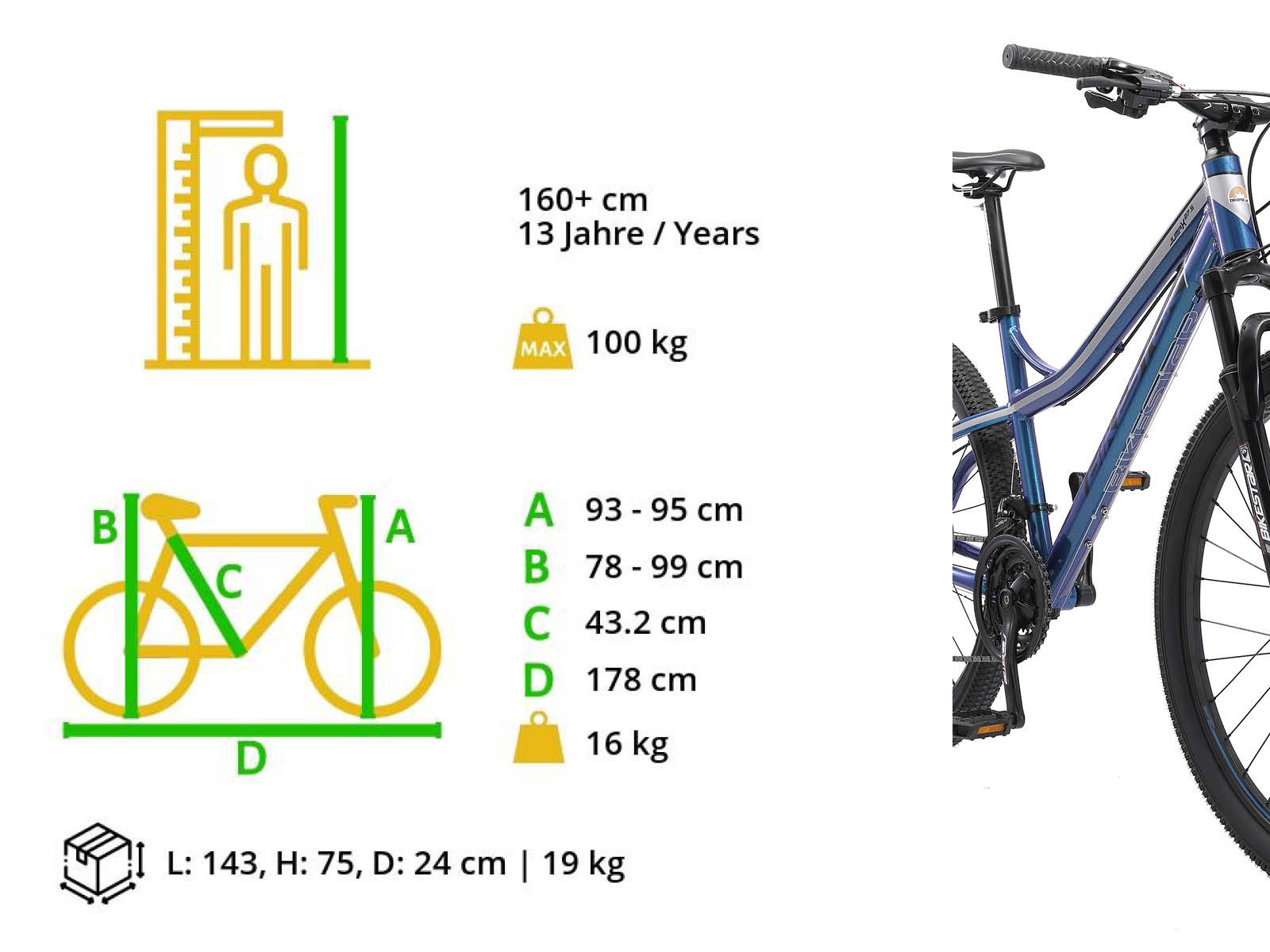 Bikestar Hardtail MTB Alu 27.5 Inch 21 Speed Blauw - Afbeelding 6