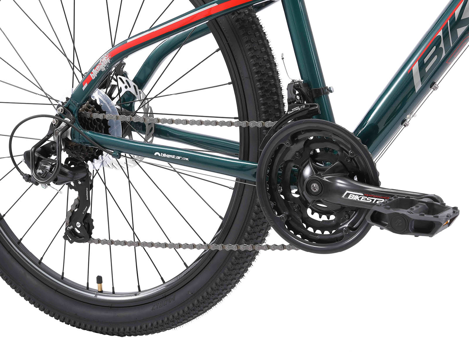 Bikestar Hardtail MTB Alu 27.5 Inch 21 Speed groen/rood - Afbeelding 5