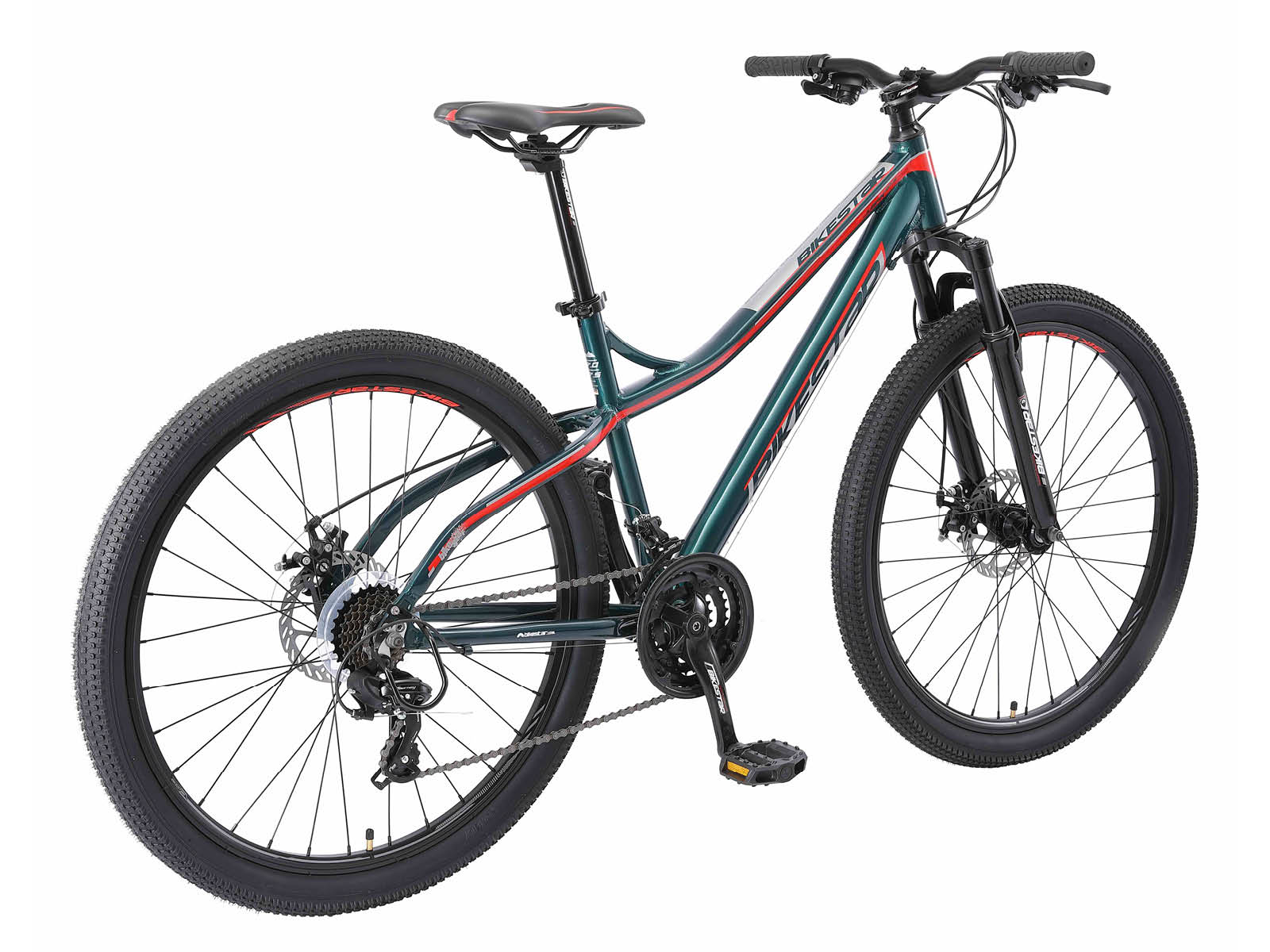 Bikestar Hardtail MTB Alu 27.5 Inch 21 Speed groen/rood - Afbeelding 3