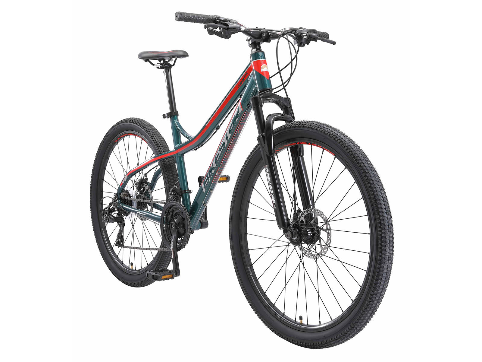 Bikestar Hardtail MTB Alu 27.5 Inch 21 Speed groen/rood - Afbeelding 2