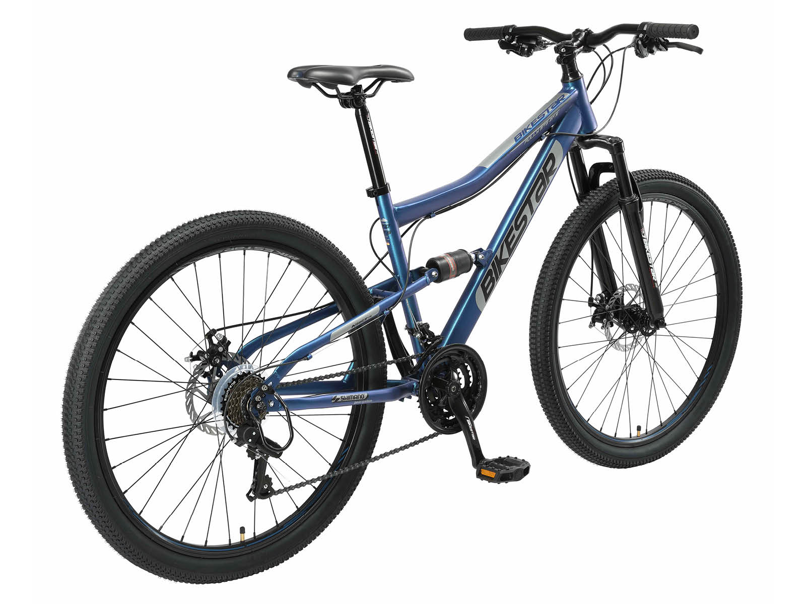 Bikestar Fully MTB Staal Medium 27.5 Inch 21 Speed Blauw - Afbeelding 3