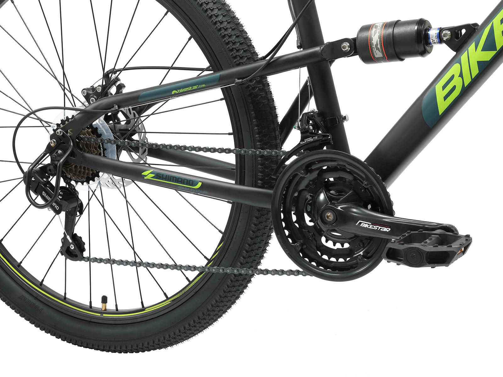 Bikestar Fully MTB Staal Medium 27.5 Inch 21 Speed Zwart/groen - Afbeelding 5