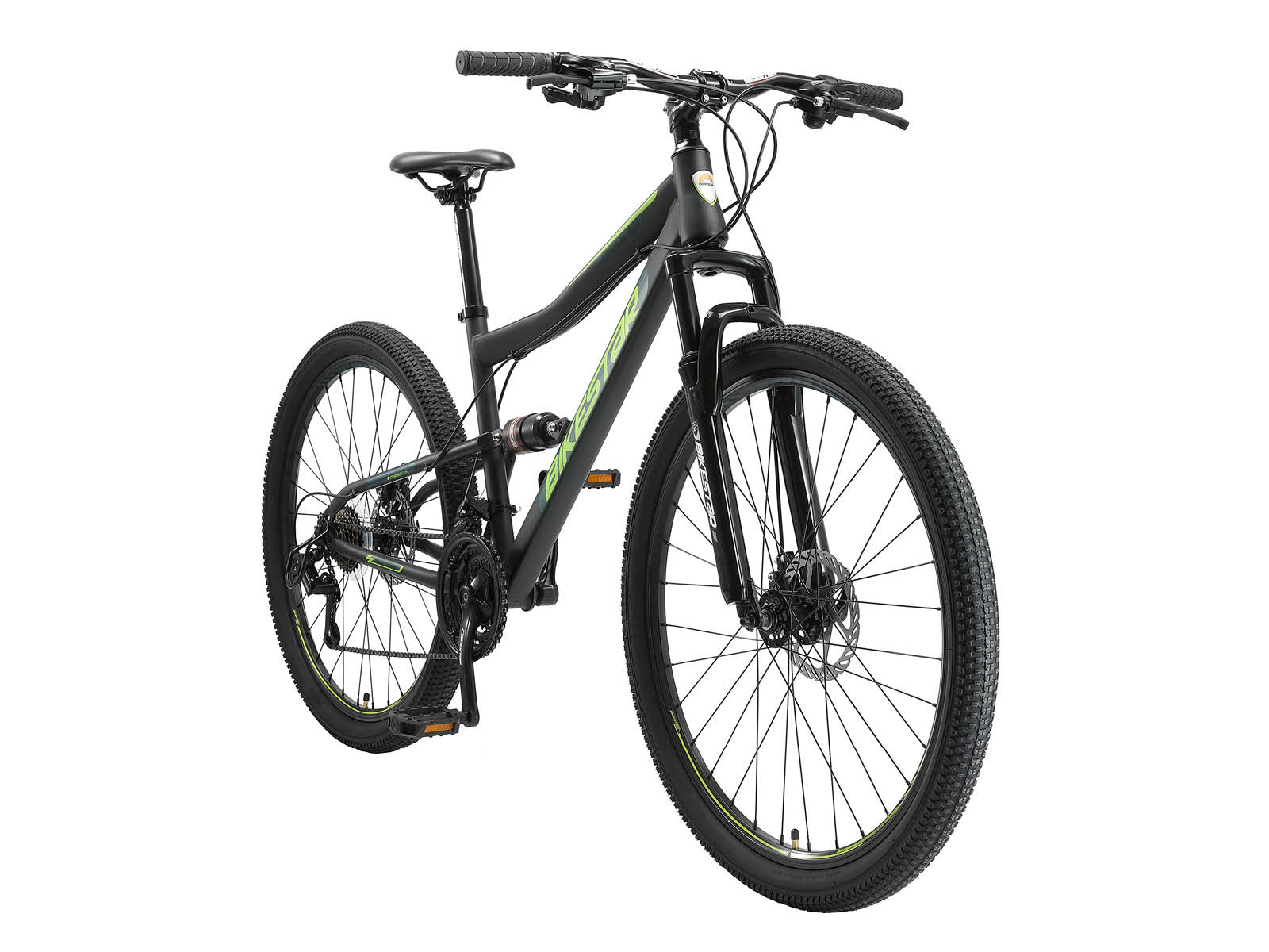 Bikestar Fully MTB Staal Medium 27.5 Inch 21 Speed Zwart/groen - Afbeelding 2