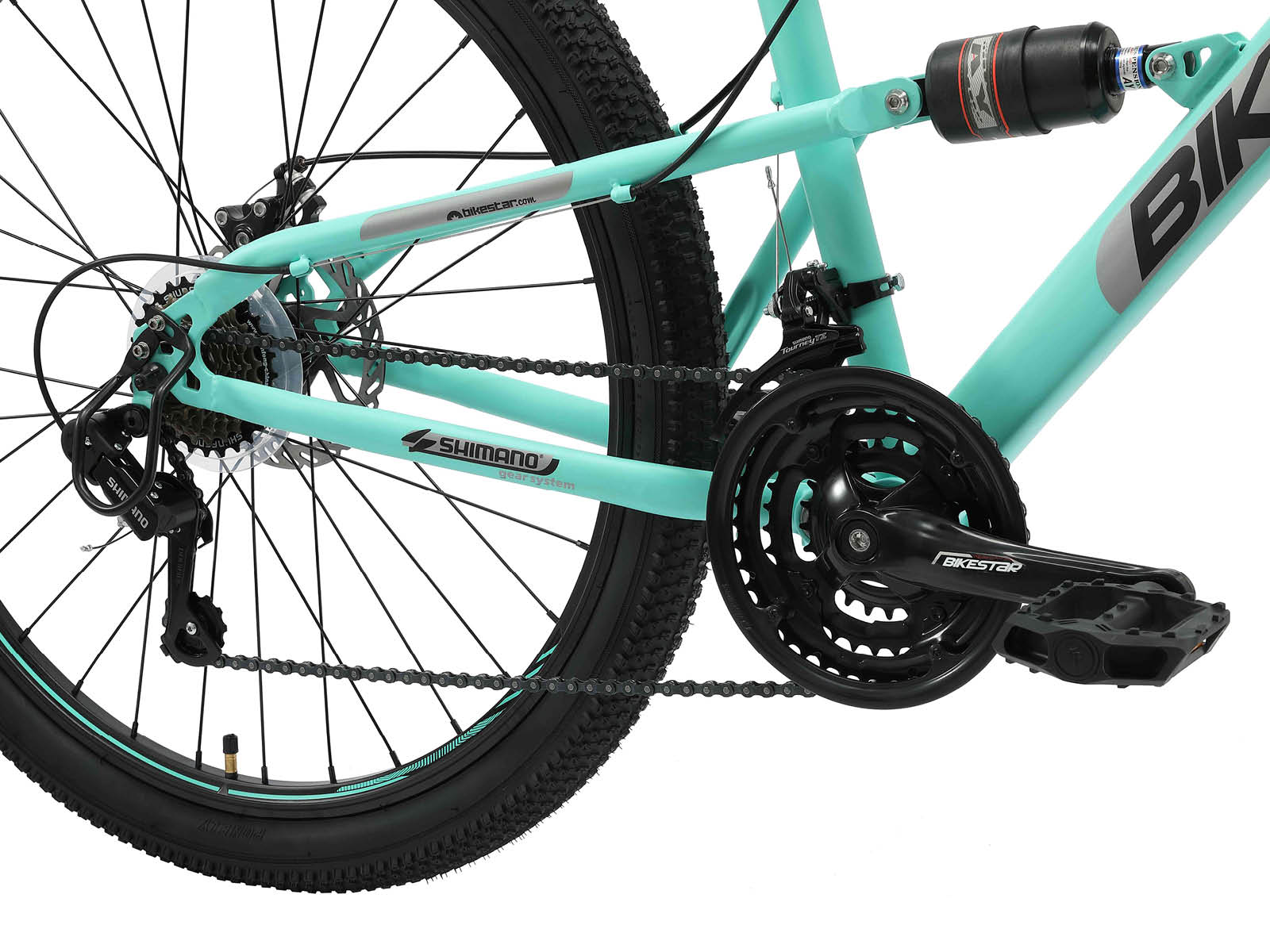 Bikestar Fully MTB Staal Medium 27.5 Inch 21 Speed Mintgroen - Afbeelding 5