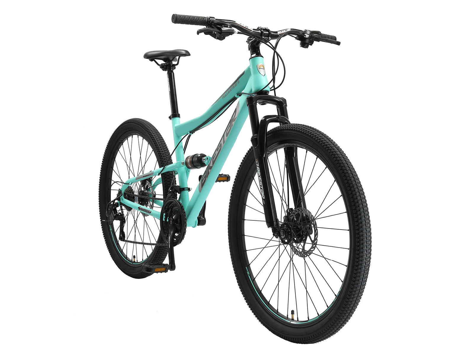 Bikestar Fully MTB Staal Medium 27.5 Inch 21 Speed Mintgroen - Afbeelding 2