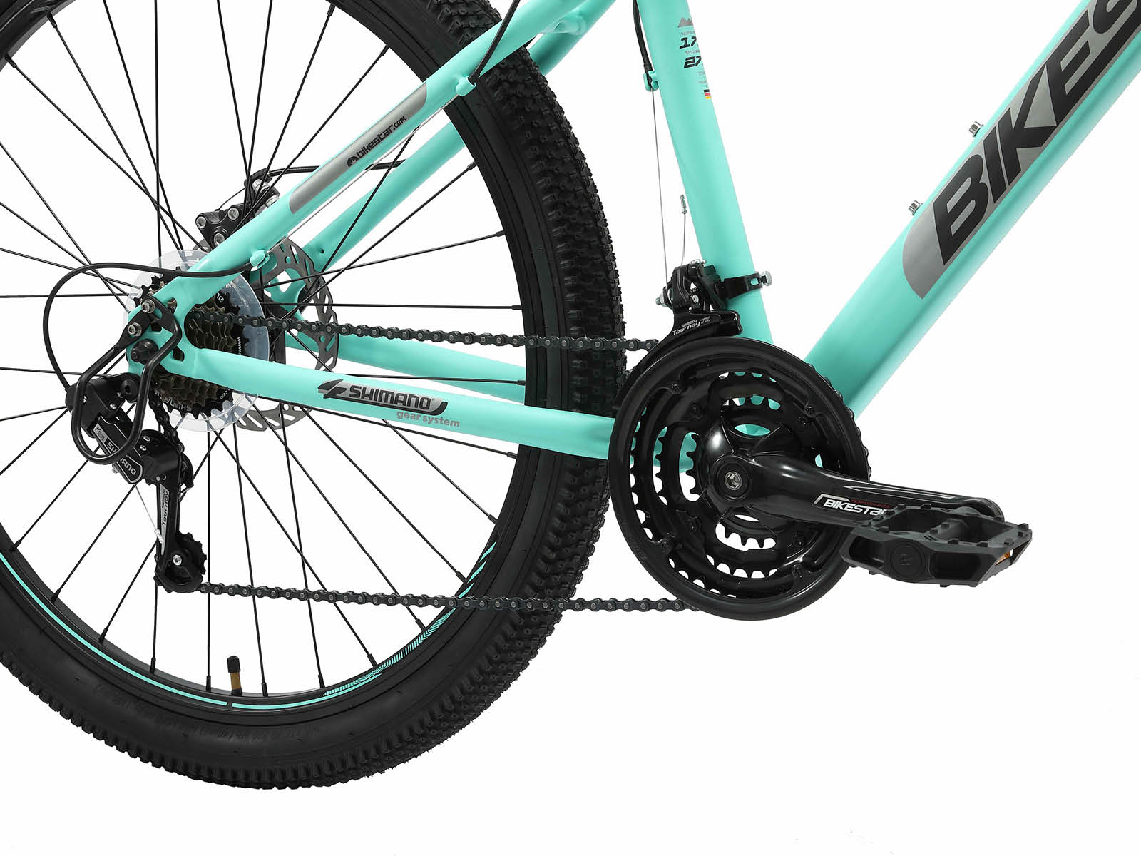 Bikestar Hardtail Staal MTB Medium 27,5 Inch 21 Speed turqoise - Afbeelding 5