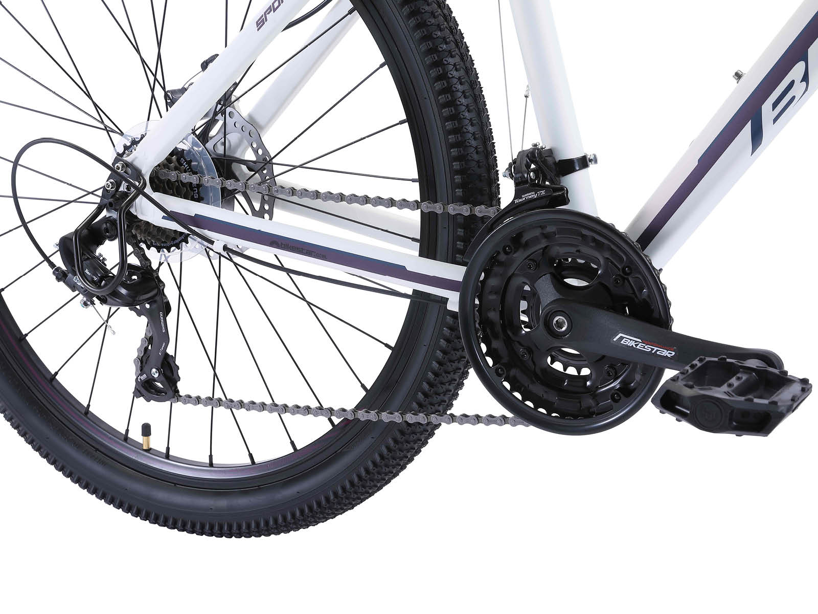 Bikestar Hardtail MTB Alu Sport L 27,5 Inch 21 Speed Wit - Afbeelding 5