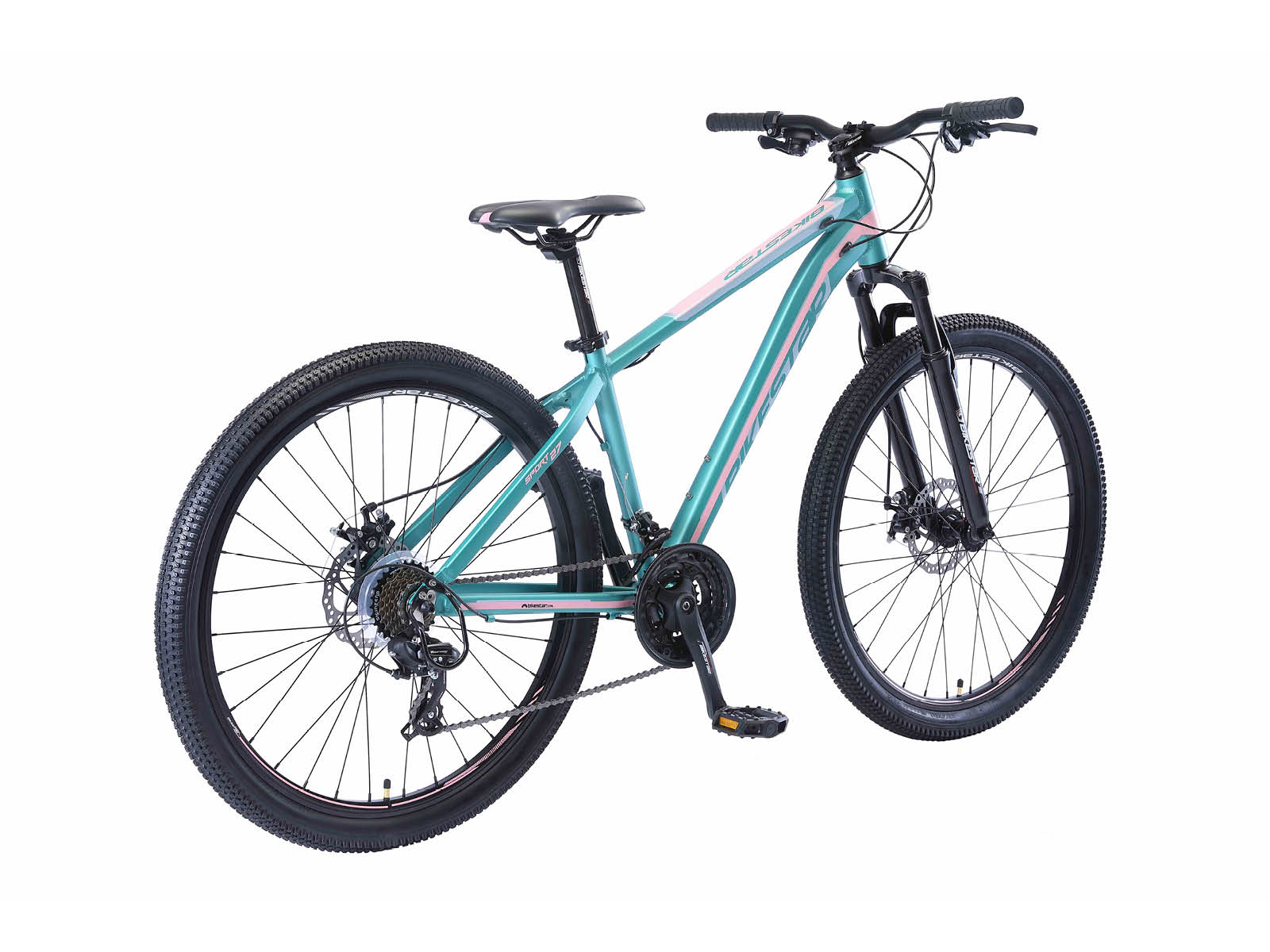 Bikestar Hardtail MTB Alu Sport M 27,5 Inch 21 Speed Turquoise/Roze - Afbeelding 3