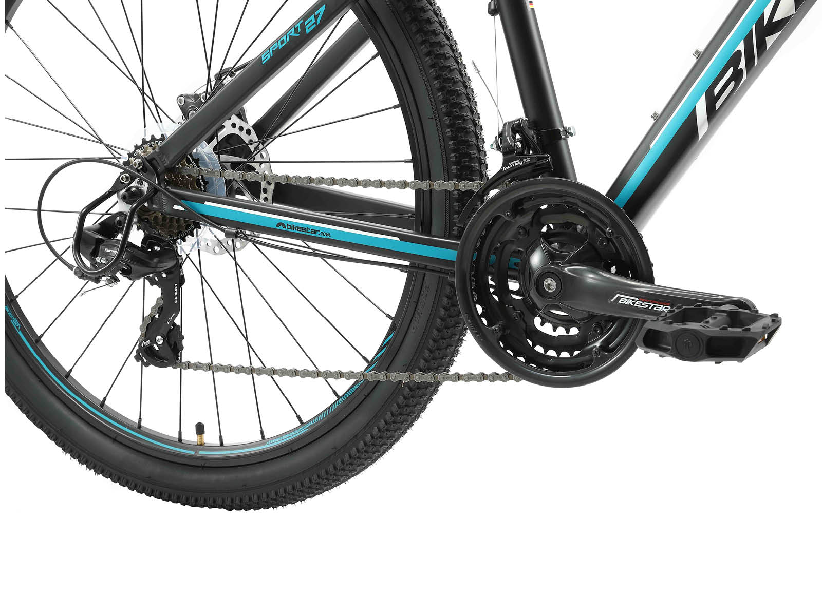 Bikestar Hardtail MTB Alu Sport M 27,5 Inch 21 Speed Zwart/blauw - Afbeelding 5