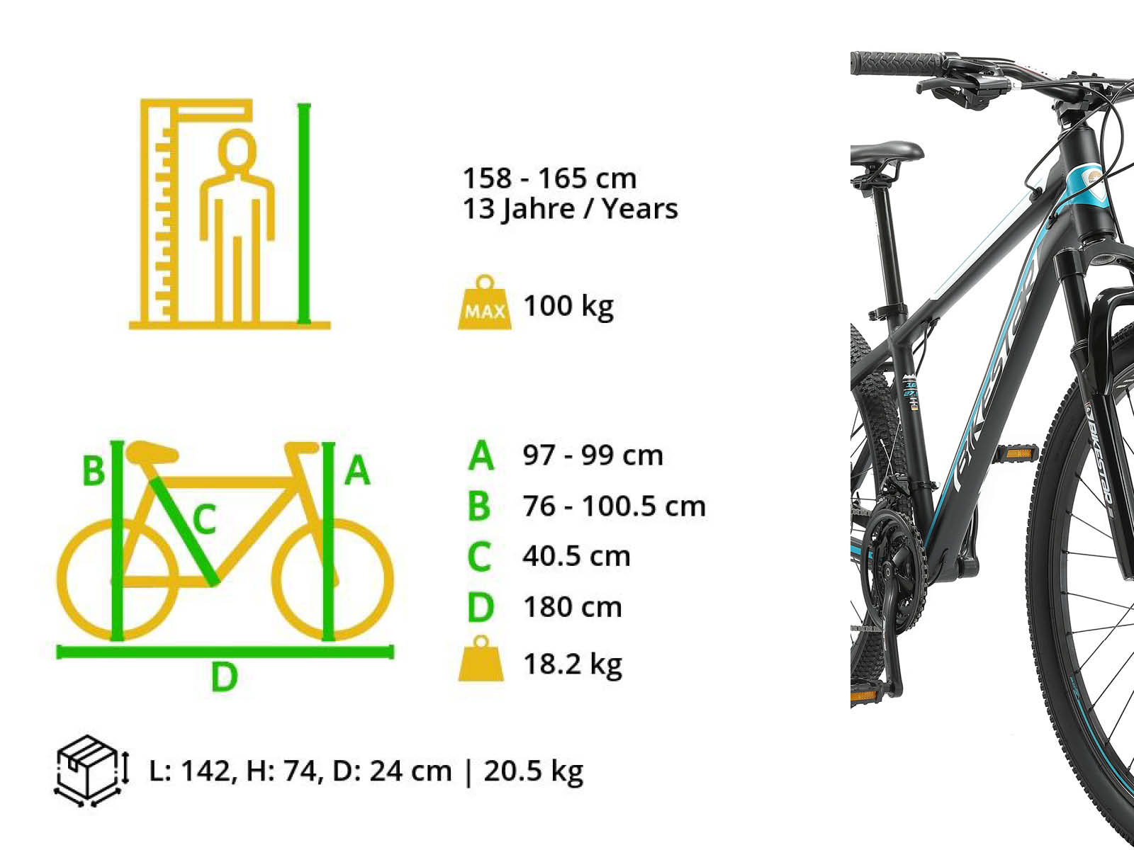 Bikestar Hardtail MTB Alu Sport M 27,5 Inch 21 Speed Zwart/blauw - Afbeelding 6