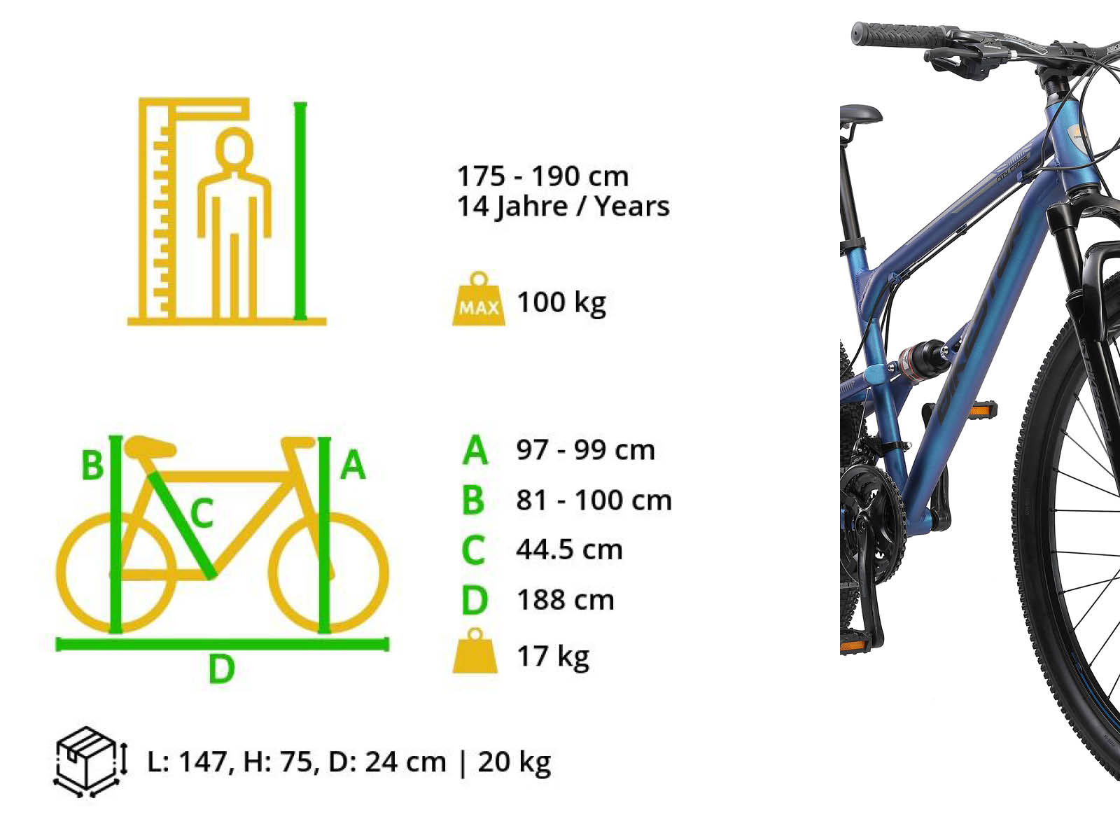 Bikestar Fully MTB Alu 29 Inch 21 Speed blauw - Afbeelding 6