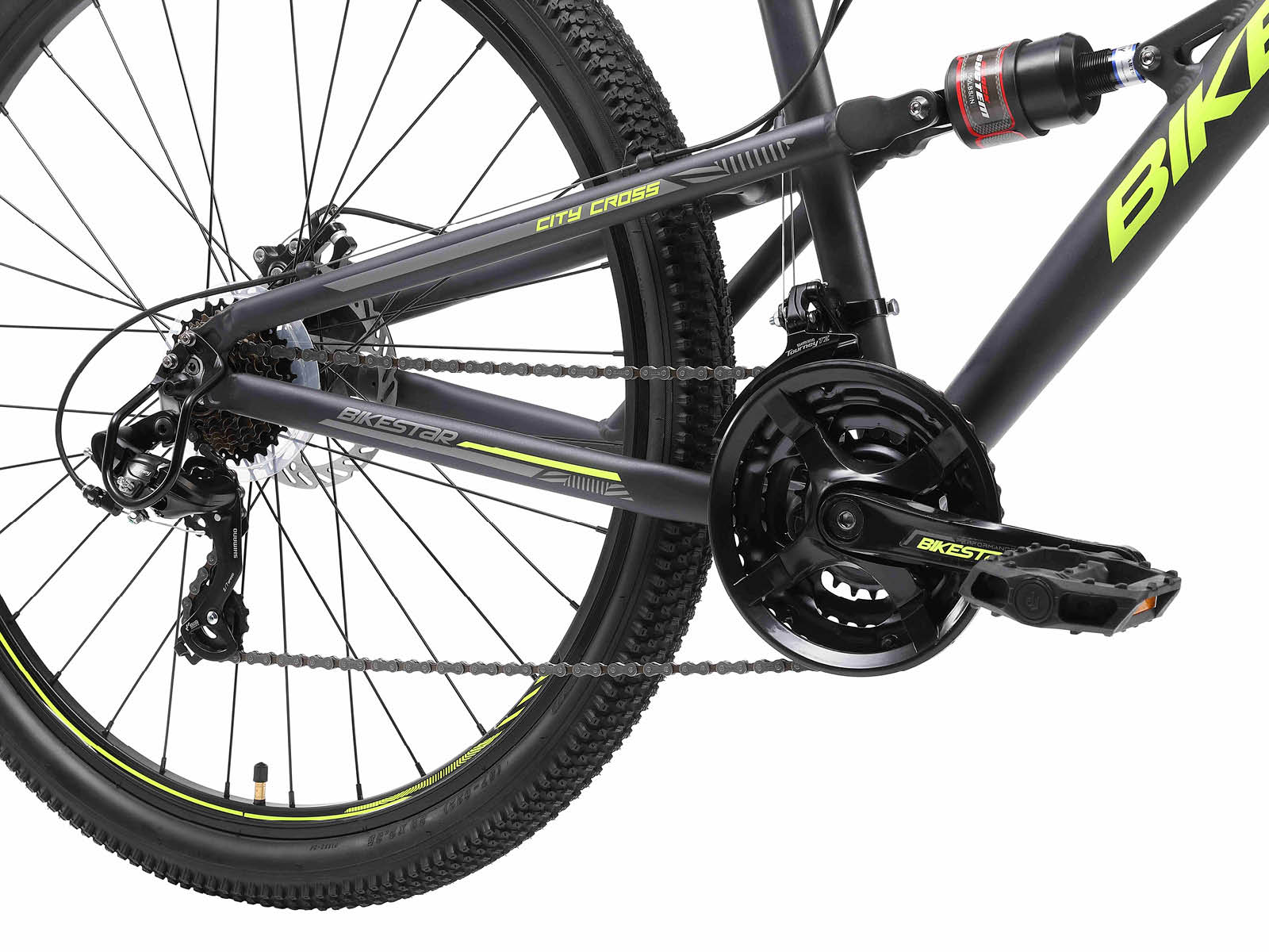 Bikestar Fully MTB Alu 29 Inch 21 Speed zwart/groen - Afbeelding 5