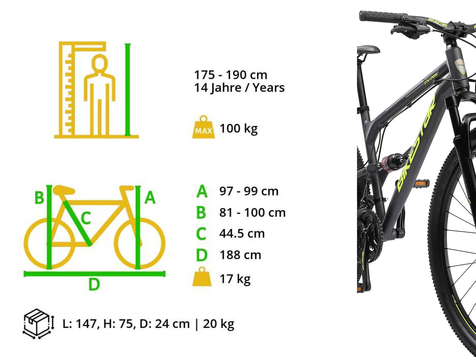 Bikestar Fully MTB Alu 29 Inch 21 Speed zwart/groen - Afbeelding 6