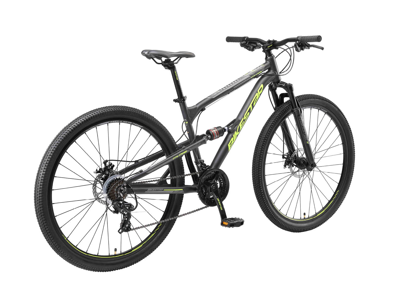 Bikestar Fully MTB Alu 29 Inch 21 Speed zwart/groen - Afbeelding 3
