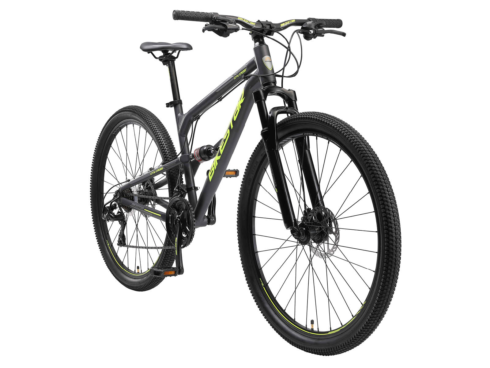 Bikestar Fully MTB Alu 29 Inch 21 Speed zwart/groen - Afbeelding 2