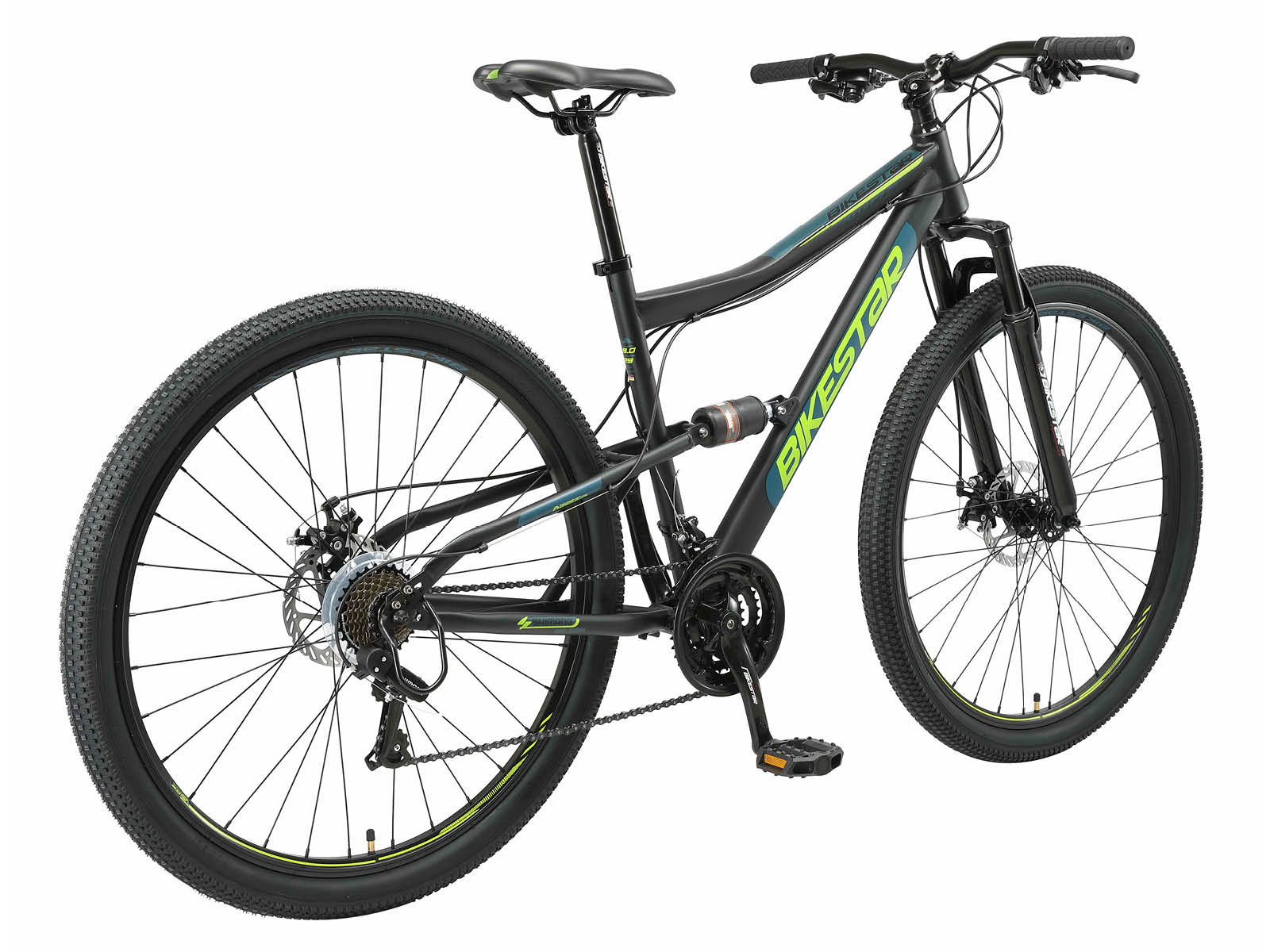 Bikestar Fully MTB Staal Medium 29 Inch 21 Speed Zwart/Blauw - Afbeelding 3
