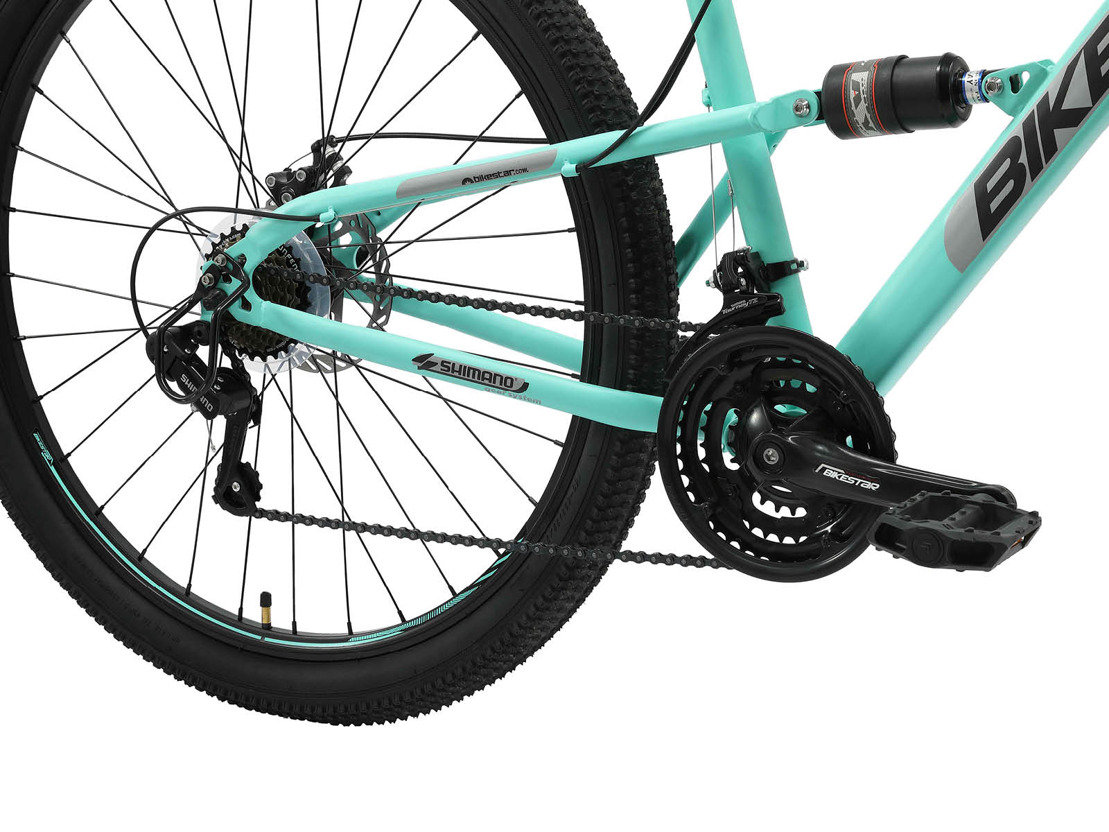 Bikestar Fully MTB Staal Medium 29 Inch 21 Speed Mintgroen - Afbeelding 5