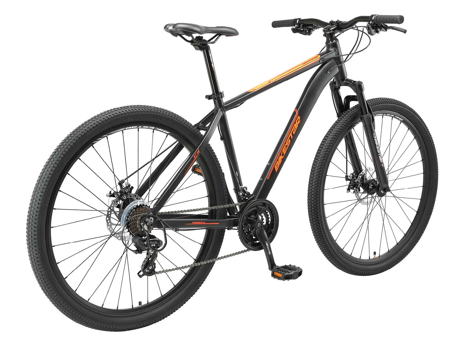 Bikestar Hardtail MTB Alu Sport Large 29 Inch 21 Speed zwart/oranje - Afbeelding 3