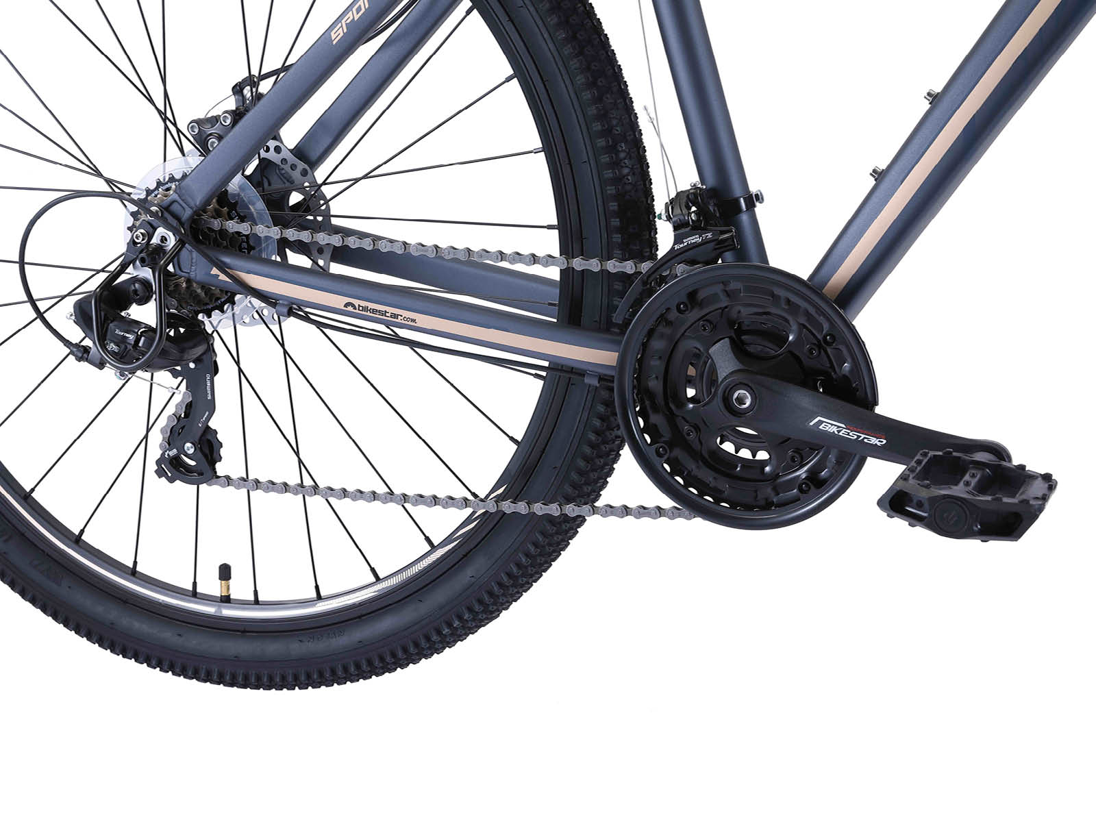 Bikestar Hardtail MTB Alu Sport Large 29 Inch 21 Speed grijs/goud - Afbeelding 5