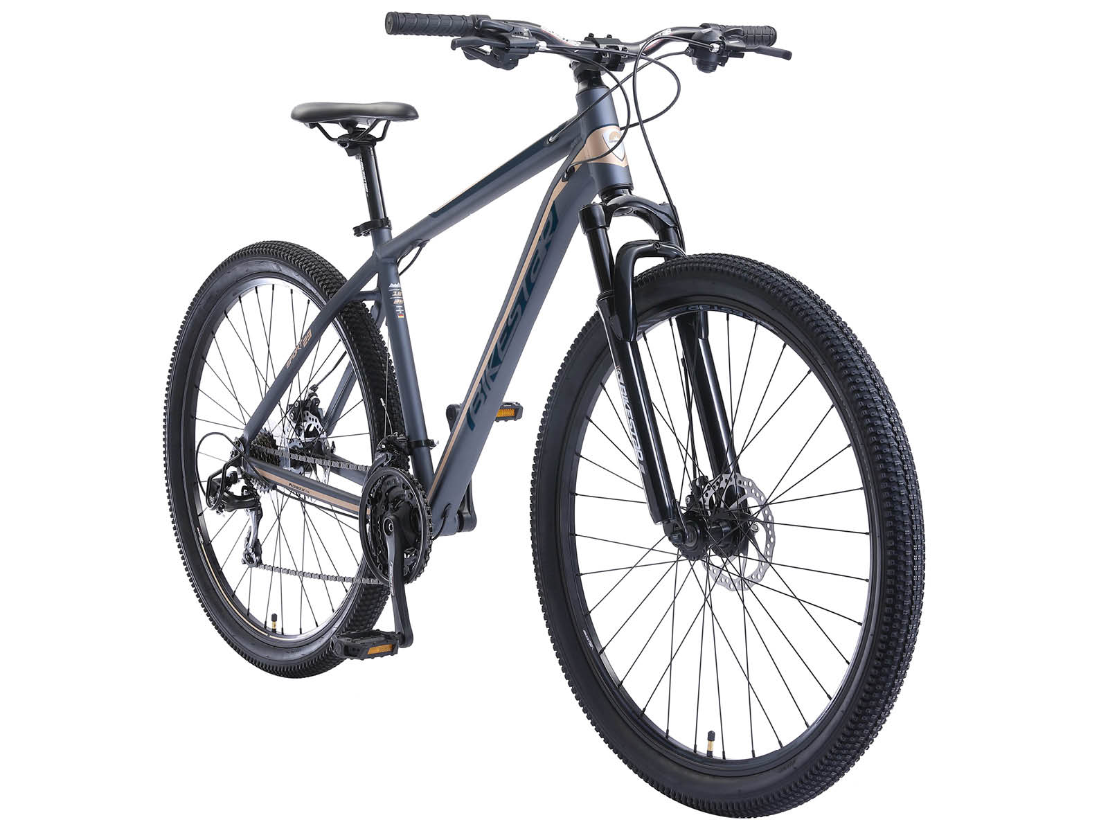 Bikestar Hardtail MTB Alu Sport Large 29 Inch 21 Speed grijs/goud - Afbeelding 2