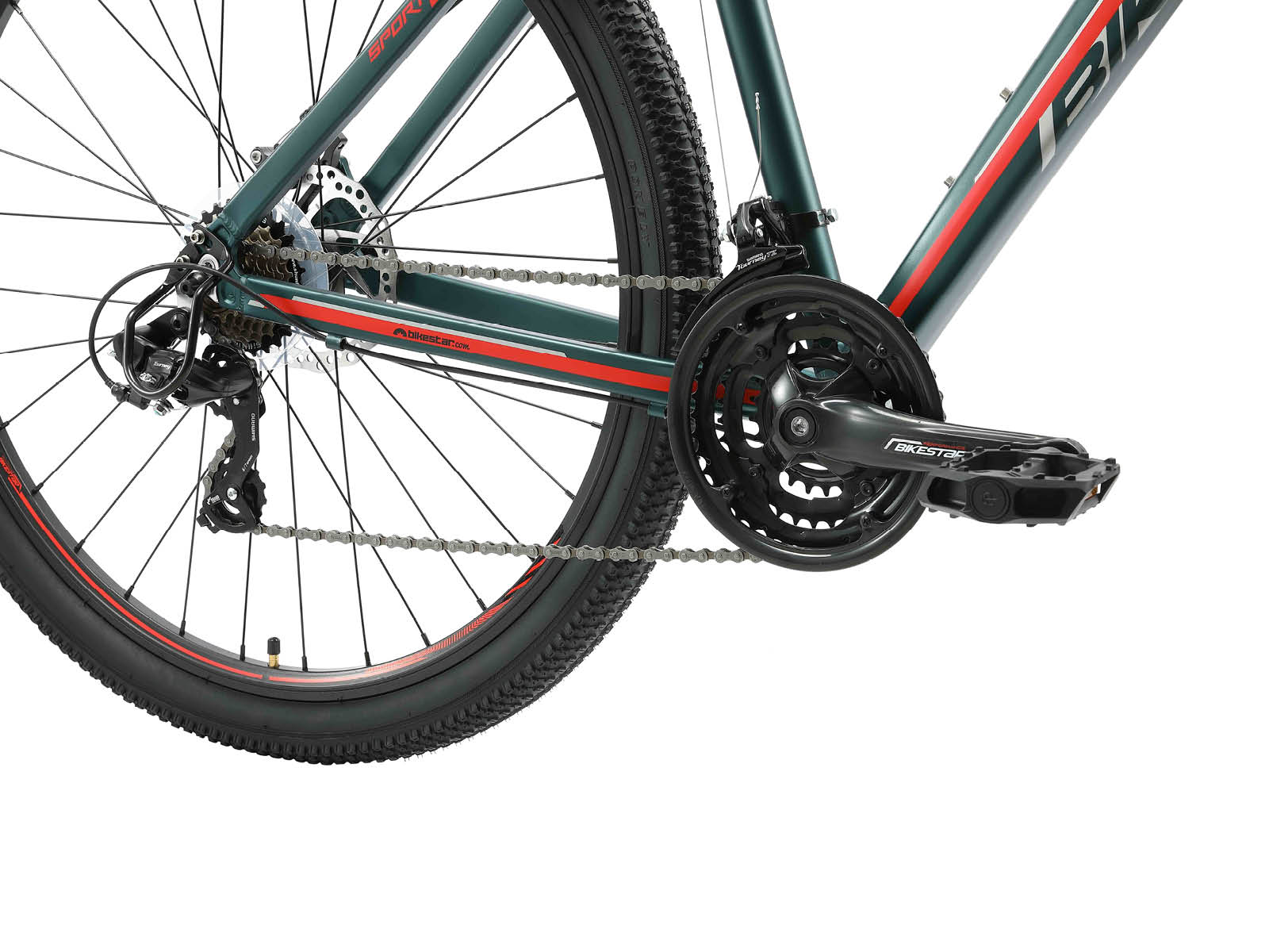 Bikestar Hardtail MTB Alu Sport Large 29 Inch 21 Speed petrol/rood - Afbeelding 5