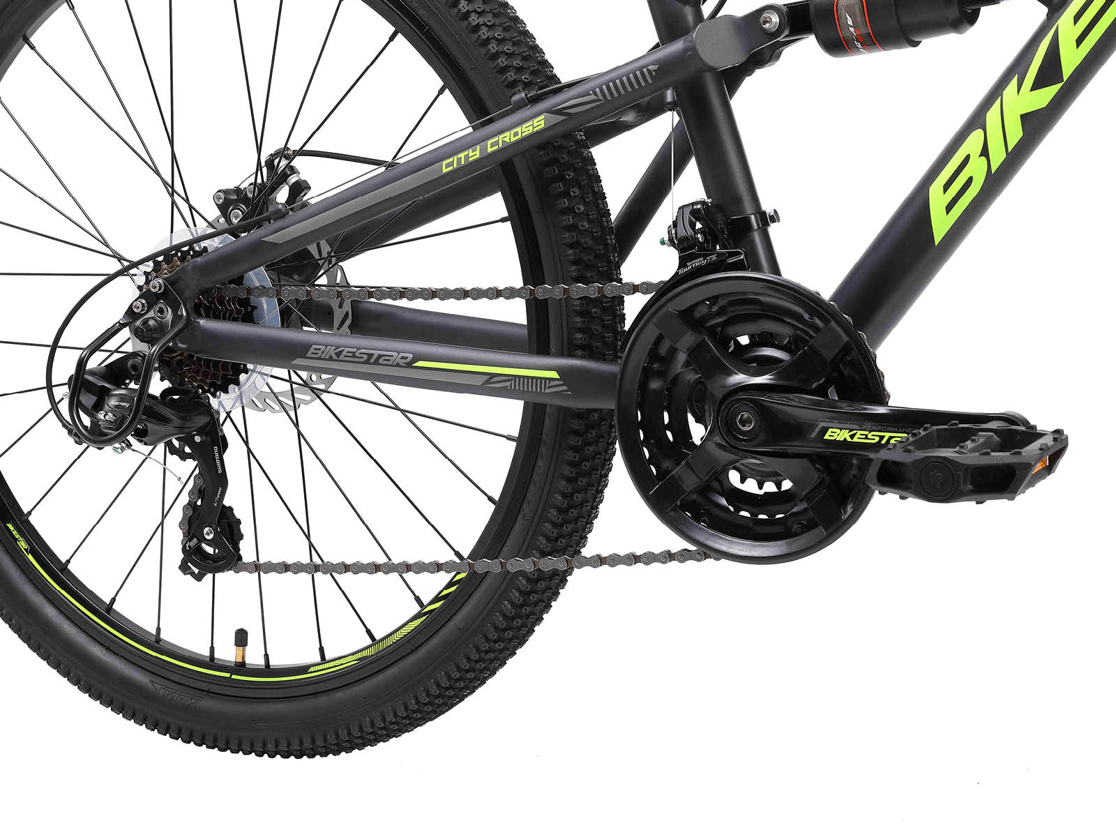 Bikestar Fully MTB Alu 27.5 Inch 21 Speed Zwart/groen - Afbeelding 5