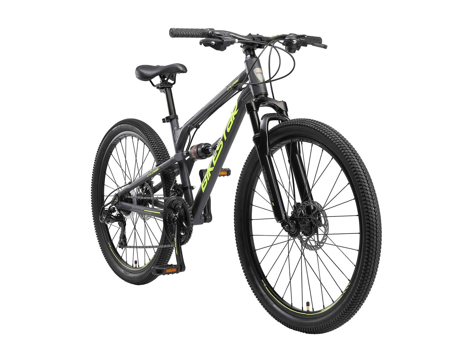 Bikestar Fully MTB Alu 27.5 Inch 21 Speed Zwart/groen - Afbeelding 2
