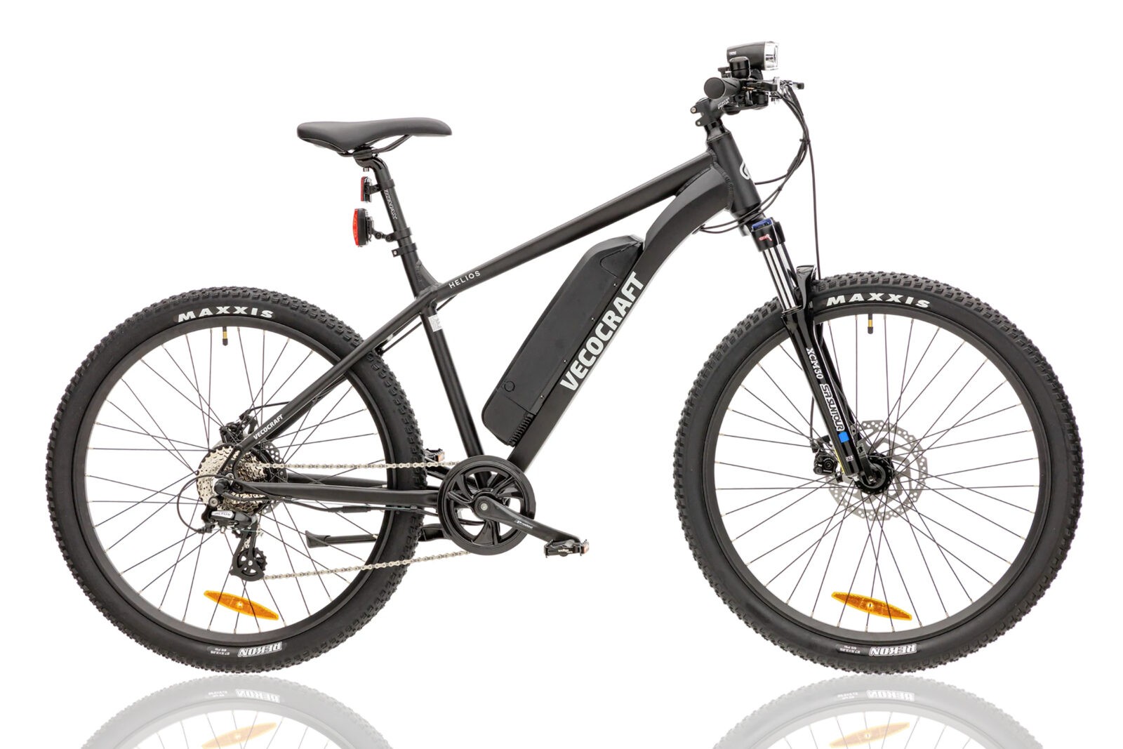 Elektrische mountainbike, Helios, 27.5 inch, 8 sp, zwart