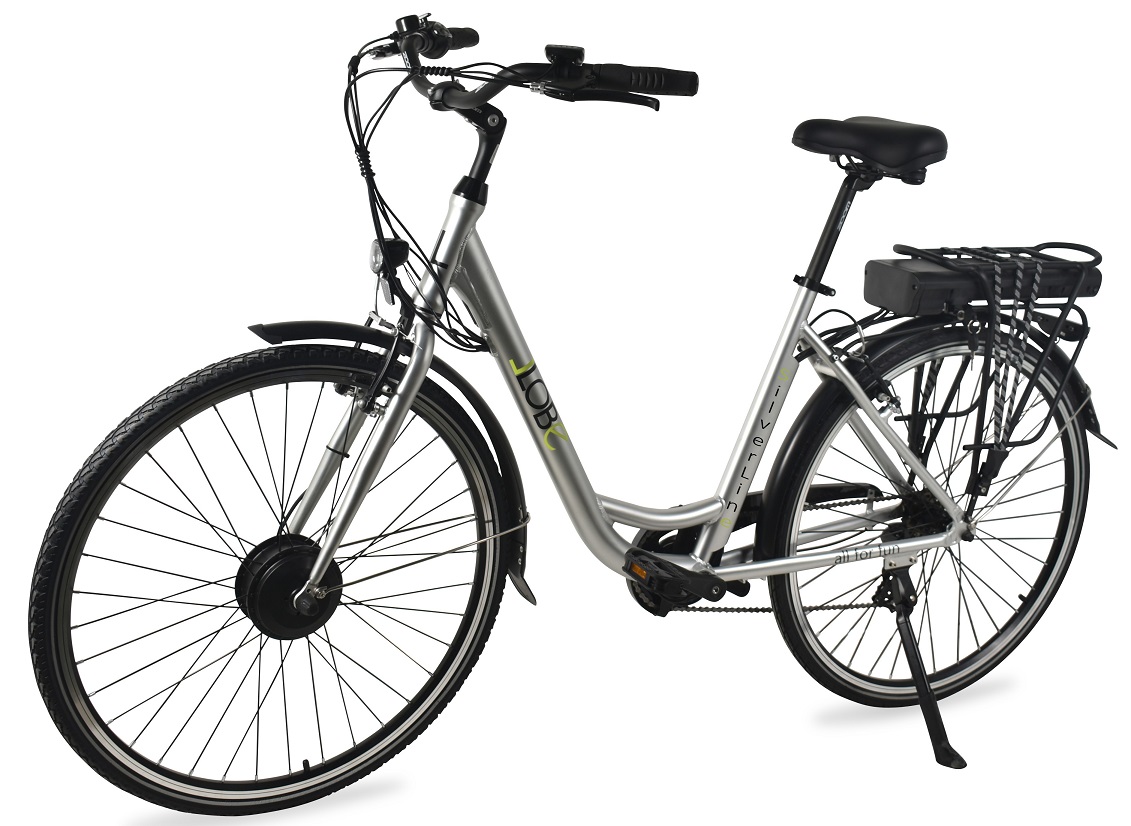 Elektrische damesfiets, Silverline, 50 cm, 7 sp, 10Ah, zilver - Afbeelding 4