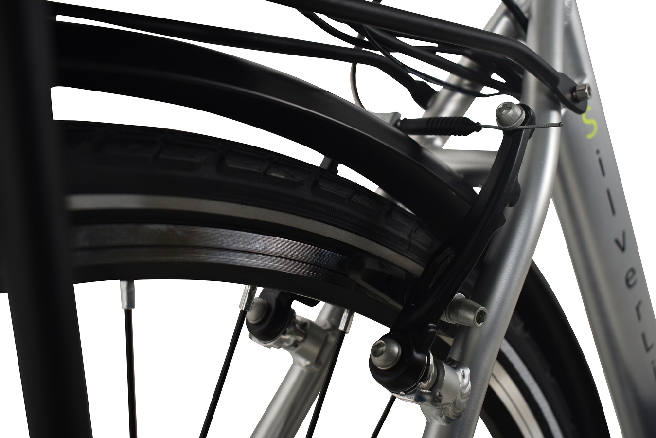 Elektrische damesfiets, Silverline, 50 cm, 7 sp, 10Ah, zilver - Afbeelding 11