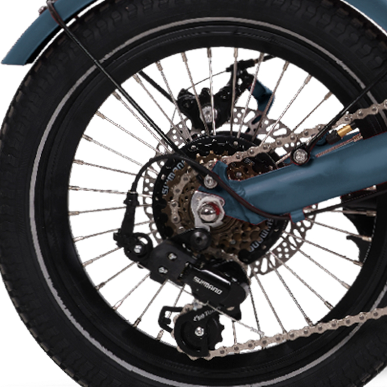 Elektrische vouwfiets Bobbie, 33 cm, 16 inch, 6 sp, grijs - Afbeelding 3