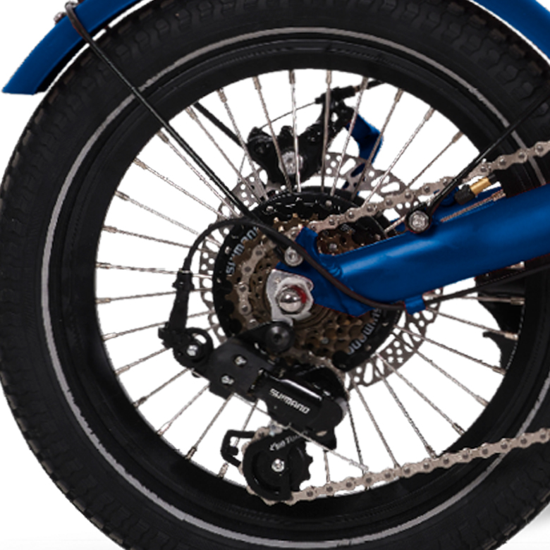 Elektrische vouwfiets Bobbie, 33 cm, 16 inch, 6 sp, blauw - Afbeelding 3