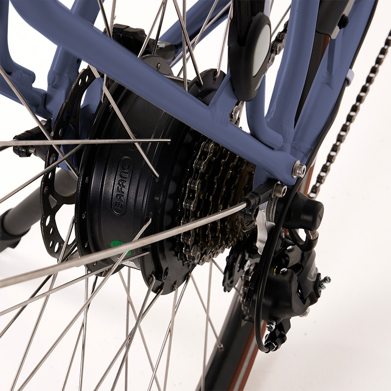 Elektrische damesfiets, Britt, 48 cm, achterwielmotor, 7 sp, grijs - Afbeelding 4