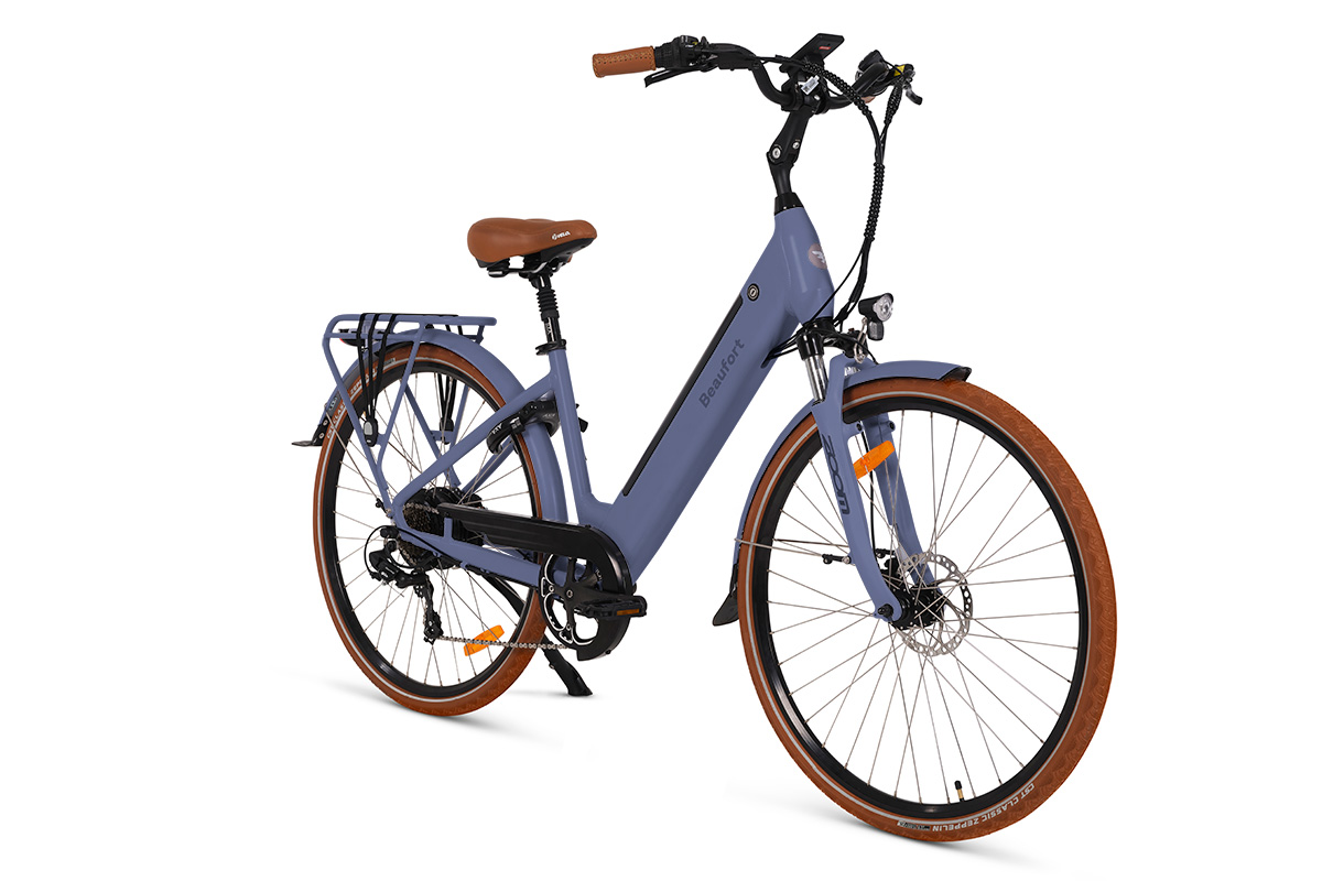 Elektrische damesfiets, Britt, 48 cm, achterwielmotor, 7 sp, grijs - Afbeelding 2