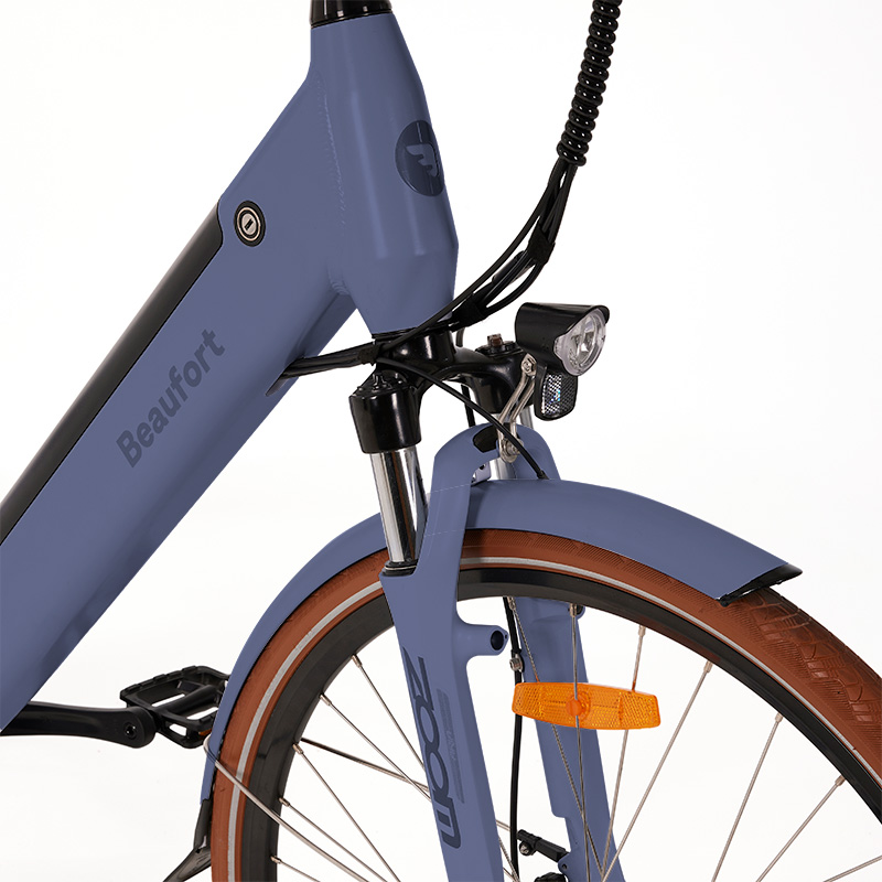 Elektrische damesfiets, Britt, 48 cm, achterwielmotor, 7 sp, grijs - Afbeelding 3