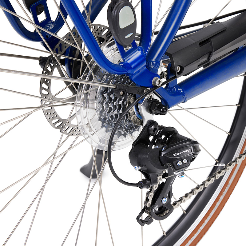 Elektrische damesfiets, Bea, 44 cm, middenmotor, 7sp, blauw - Afbeelding 5