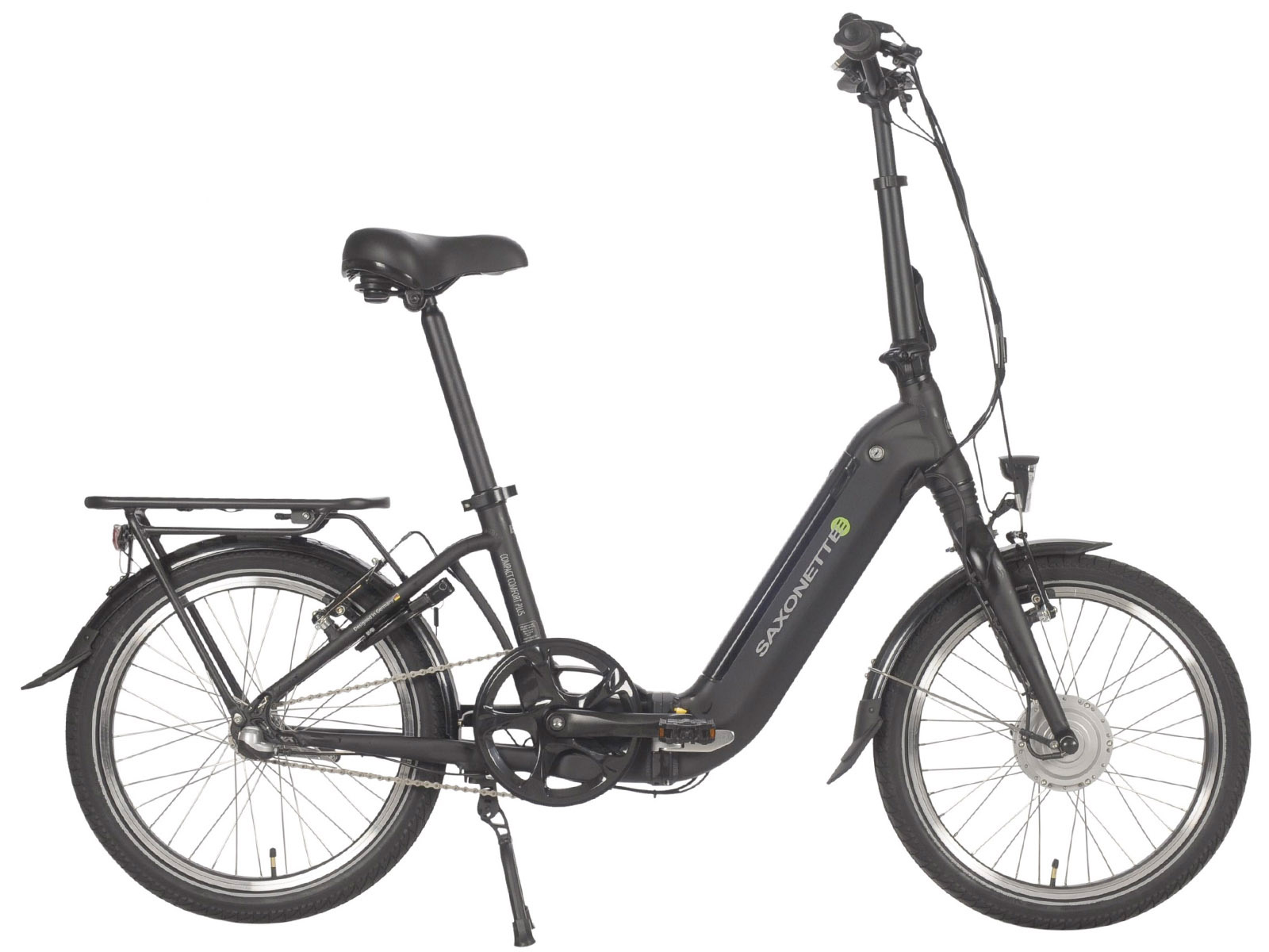 Saxonette Compact Comfort Plus vouwfiets ebike zwart