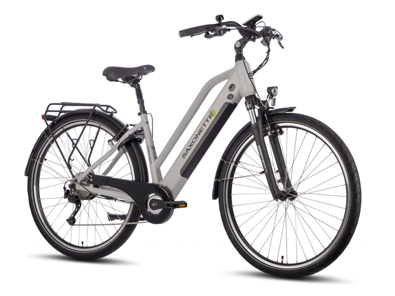 Elektrische damesfiets Comfort Sport, 50cm, 9 sp, zilver - Afbeelding 2