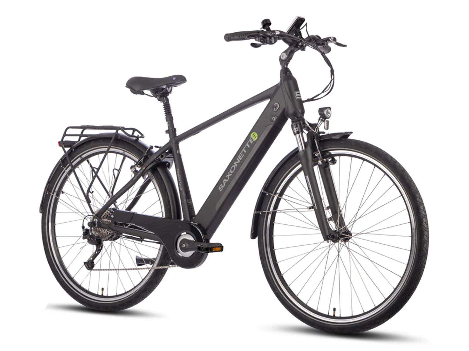 Elektrische herenfiets Comfort Sport, 54cm, 9 sp, zwart - Afbeelding 2