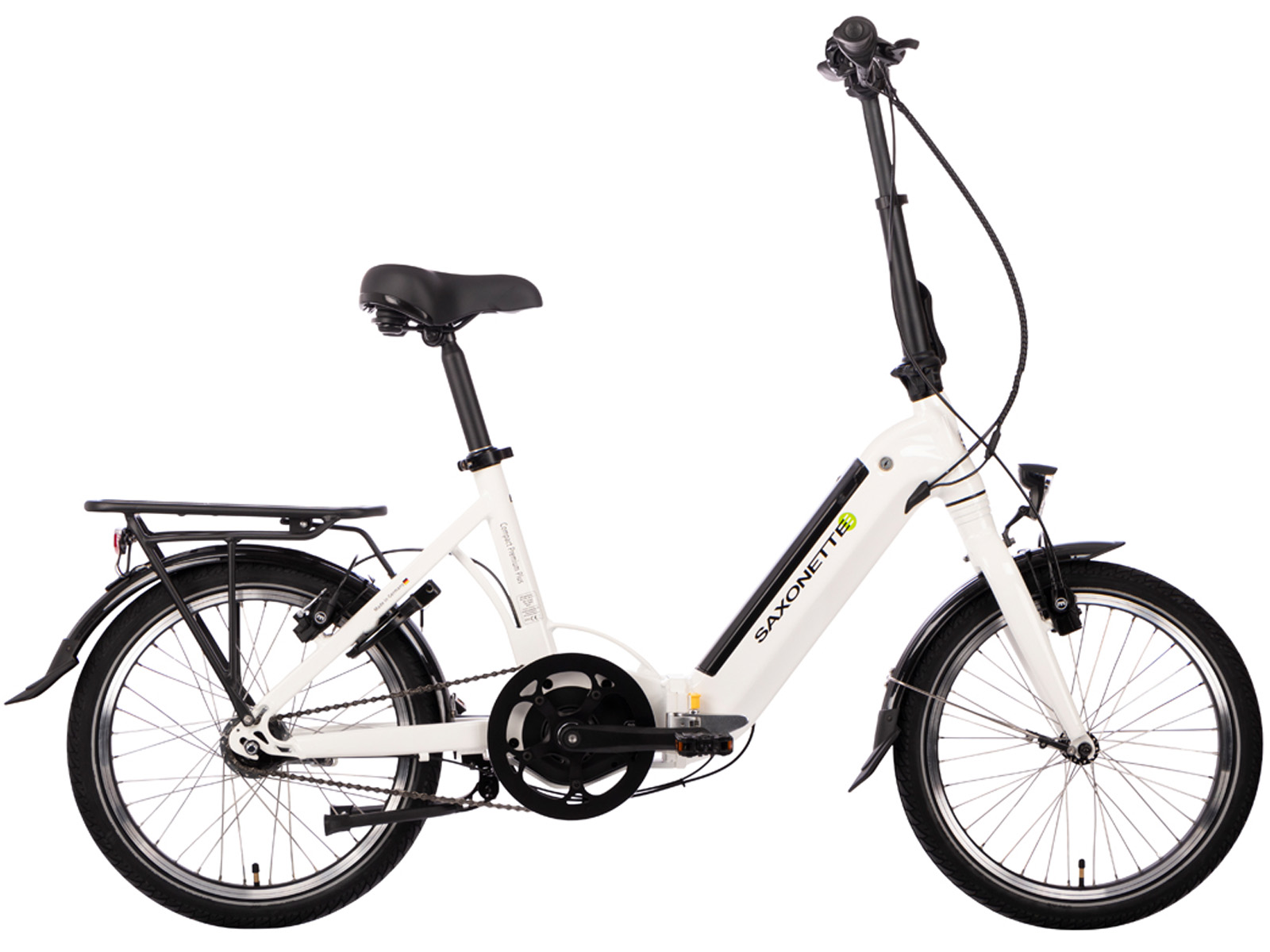 Saxonette Compact Premium Plus ebike vouwfiets midmotor wit