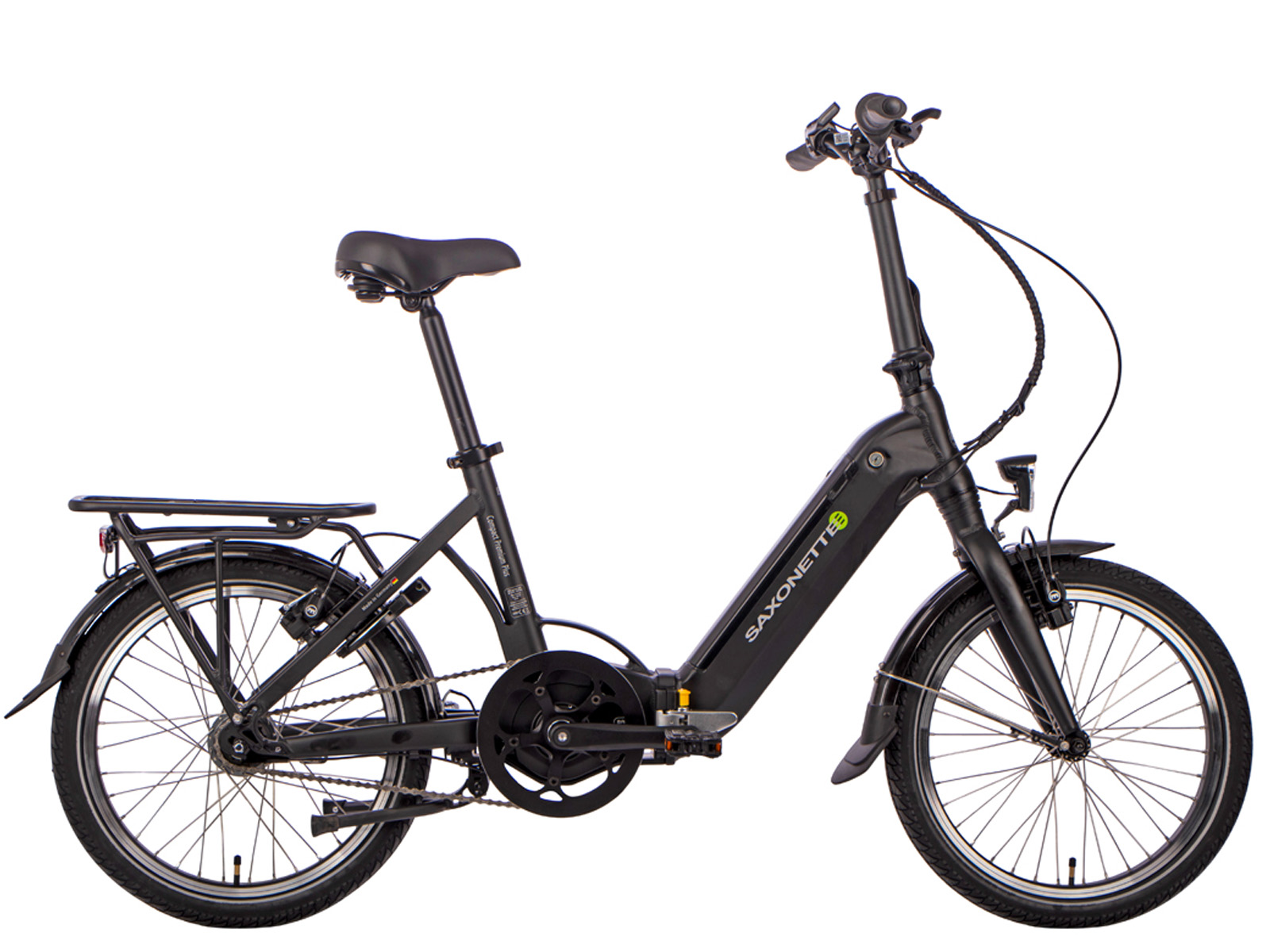 Saxonette Compact Premium Plus vouw ebike midmotor zwart